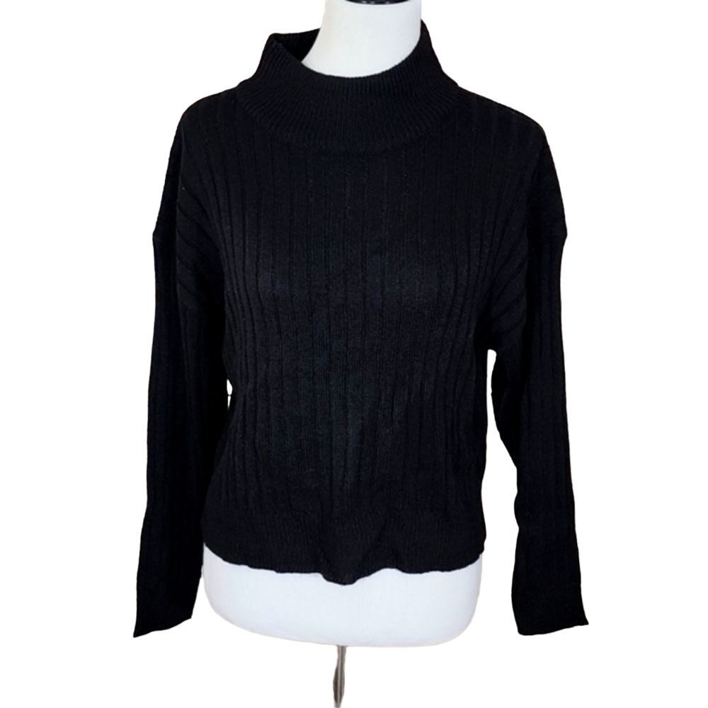 NWT Topshop Black Mock Neck Sweater Size X-Small